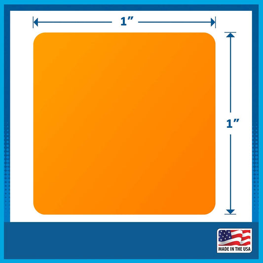 Pack of 2000 1" Square Labels (Neon Orange)