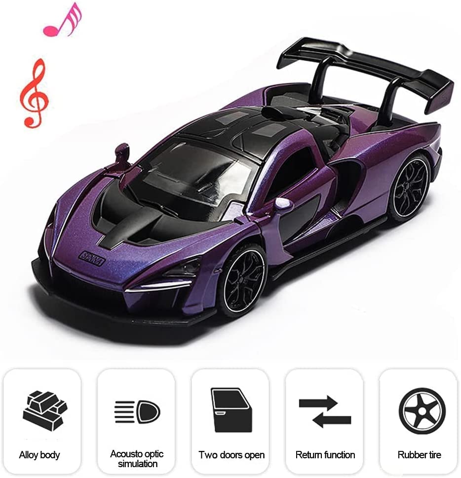 Mini Super Electric Toy Car with Lights and Music, (Purple)