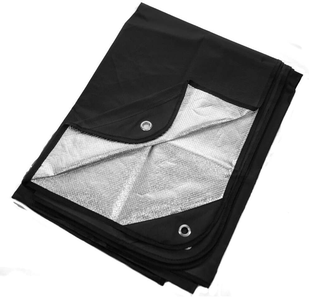 Thermal Survival Blanket, Reflective, 60" x 82" (Color: Black)