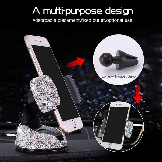 Cell phone holder, universal stand base, Silver