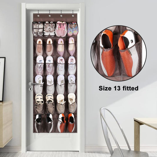 Over the Door Shoe Organizer (24 Pockets) Color: Tan