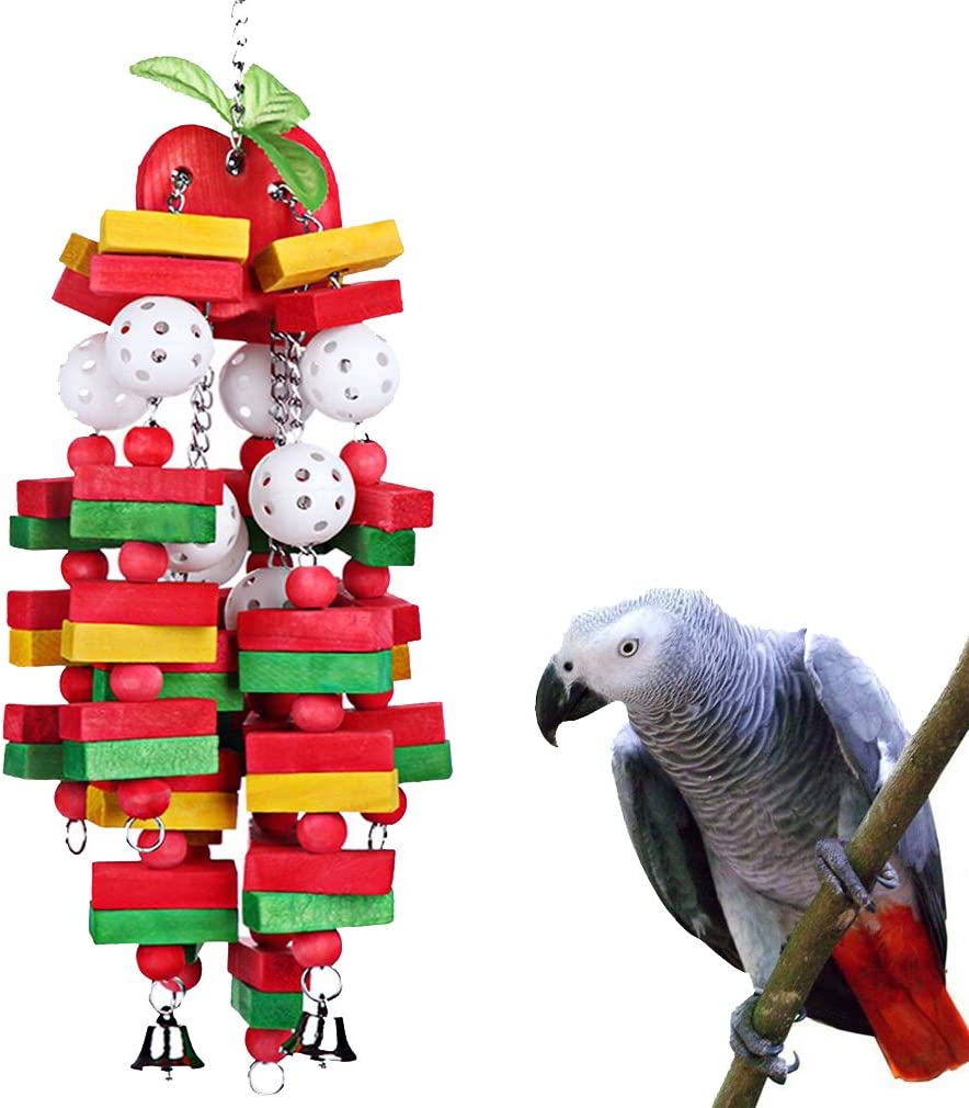 Large and Medium Bird Chewing Toy - Apple