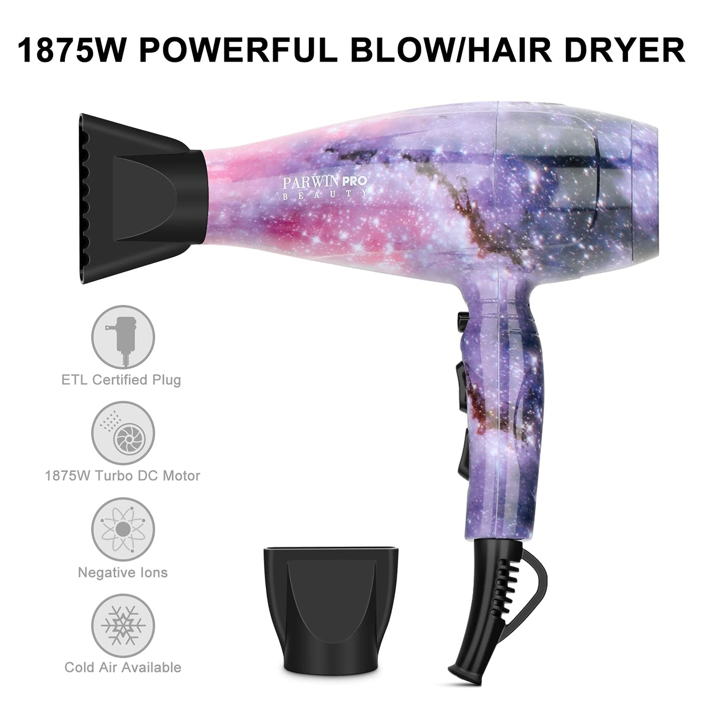 1875W Professional Hair Dryer - 1 Inch Titanium Curling Iron