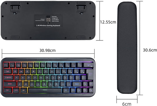 Compact 1850 mAh 61 keys LED backlit keyboard