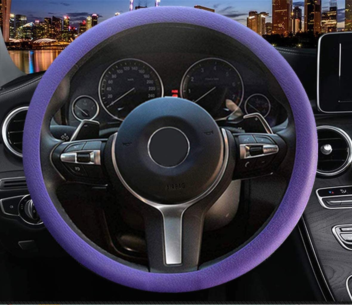 Exit Car Steering Wheel Silicone Cover (Dark Purple 2)