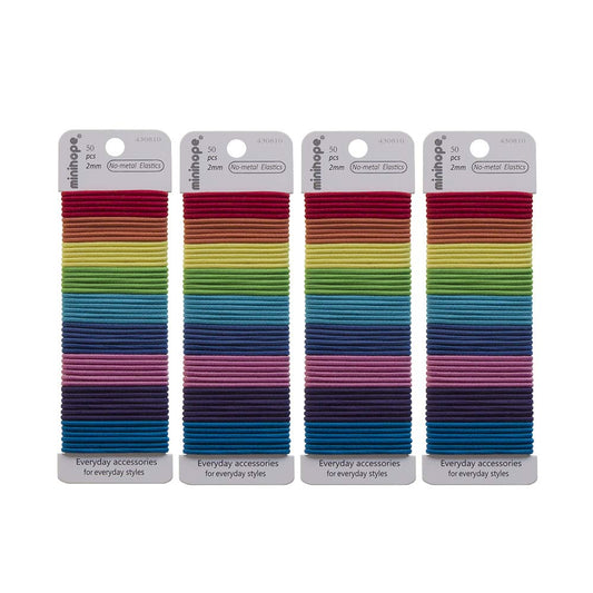 2mm elastic hair ties 200pcs, Small size Thin mixed color