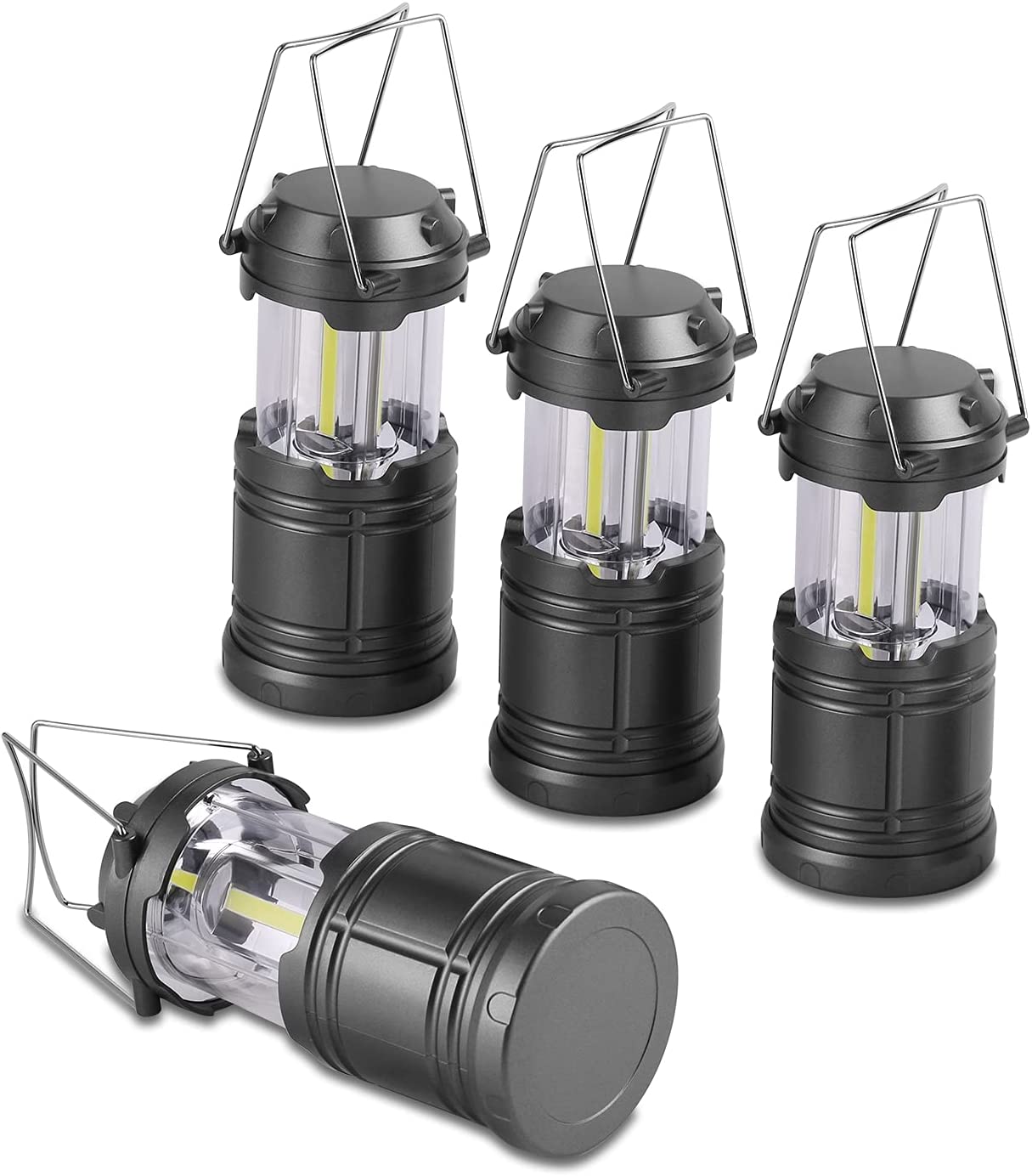 Pack of 4 battery-powered lanterns, led lights 43 x 15 x 10 cm