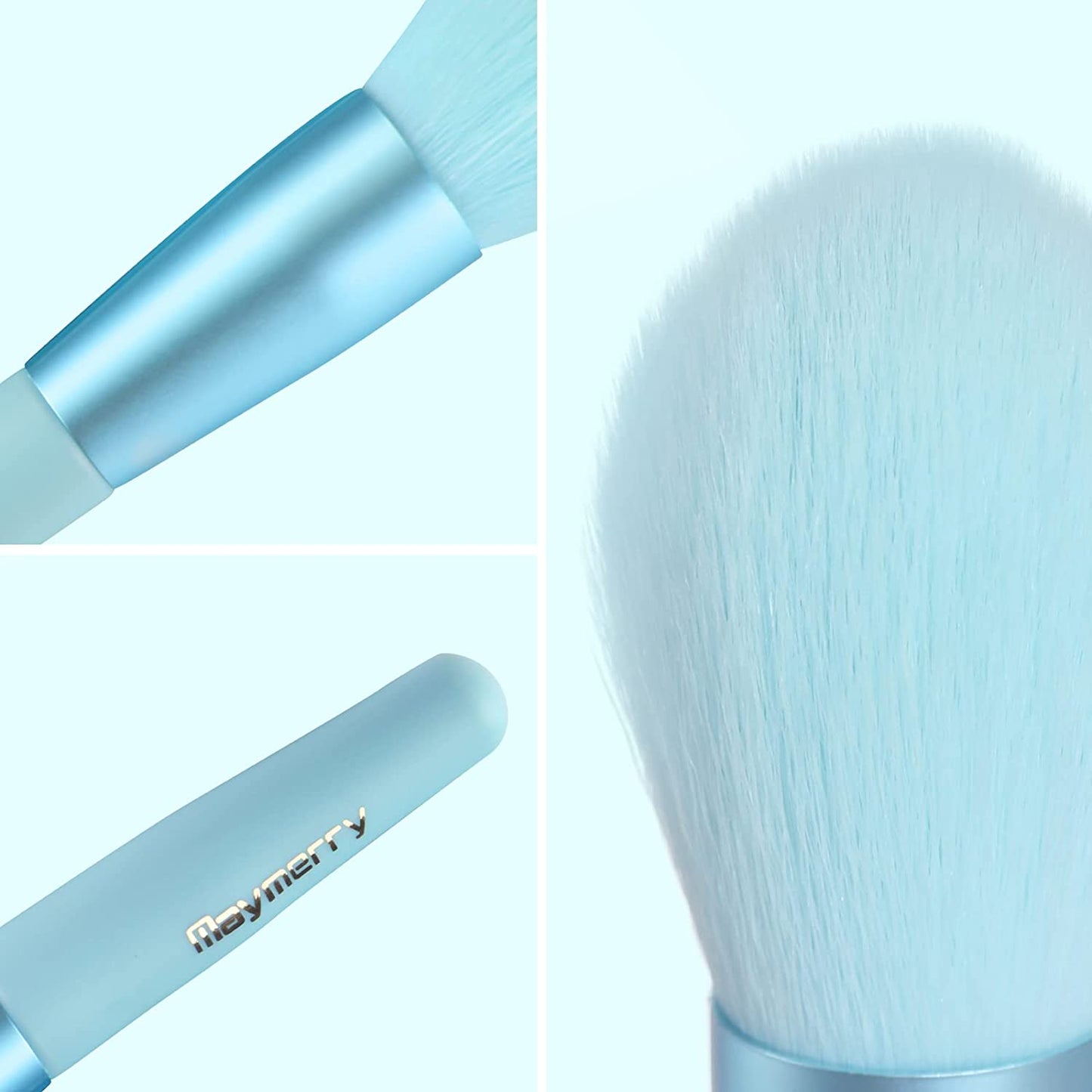 kit of 8 Light Blue makeup brushes