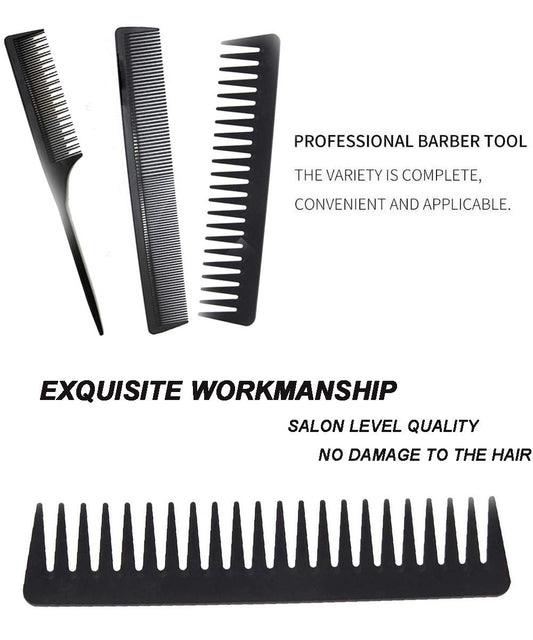 3 pack professional comb for fine and normal hair (black 6)