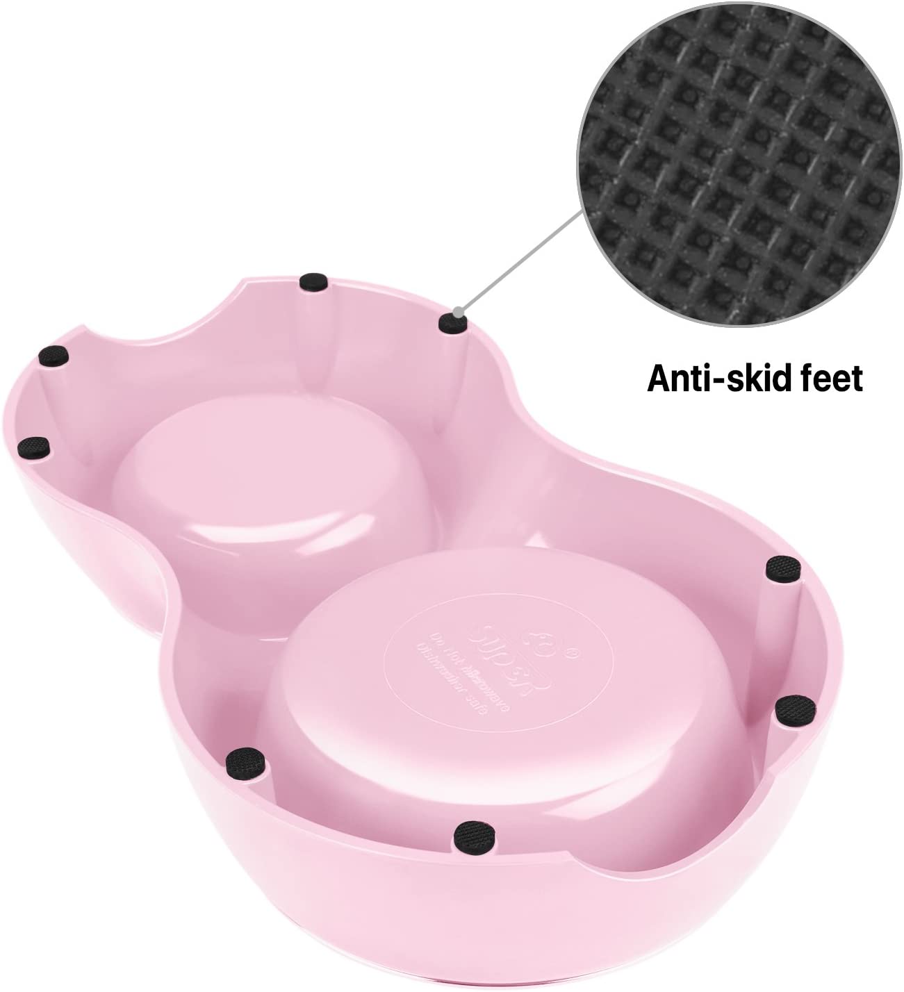 Stainless Steel Pet Bowl (Set of 2),Color: Pink