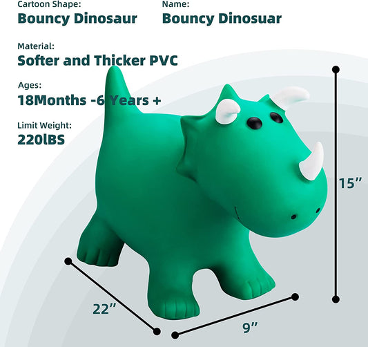 Inflatable Jumping Toy (Color: Green Dinosaur)