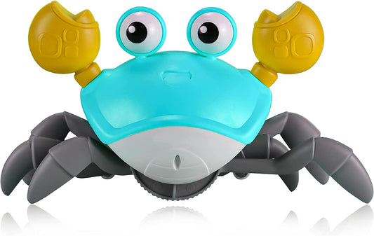 Interactive Crab Toy with Music and LED Light for Baby, Green