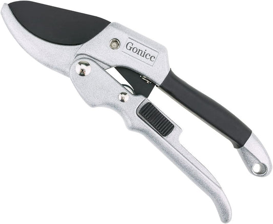 8" Professional Steel Blade Pruning Shears, Silver