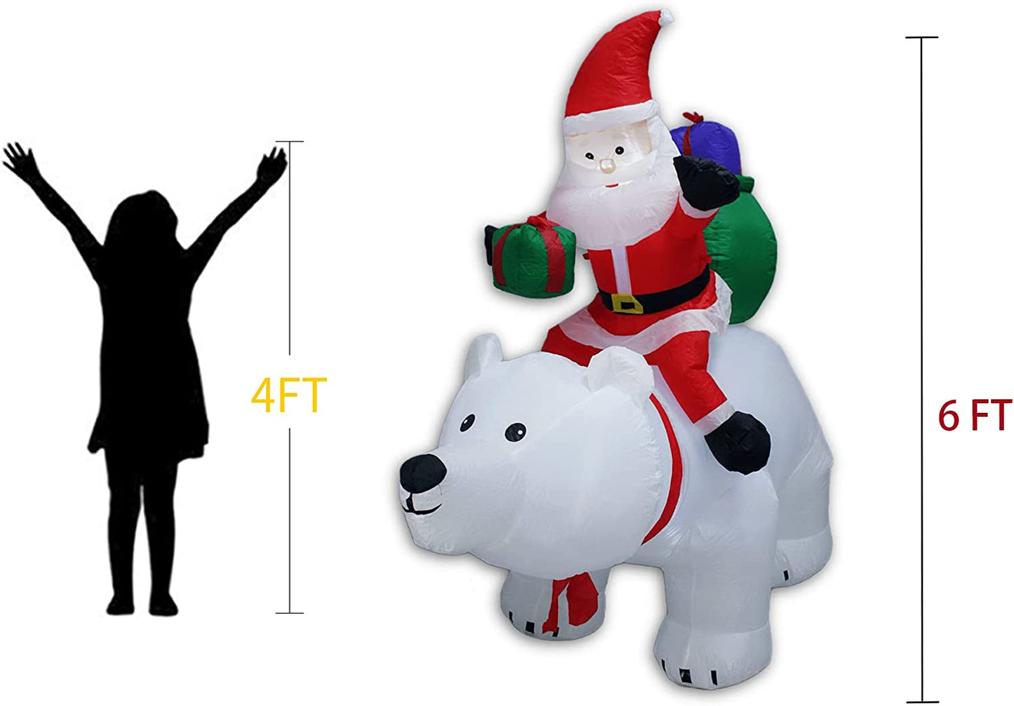 6ft Christmas Inflatable Santa Claus