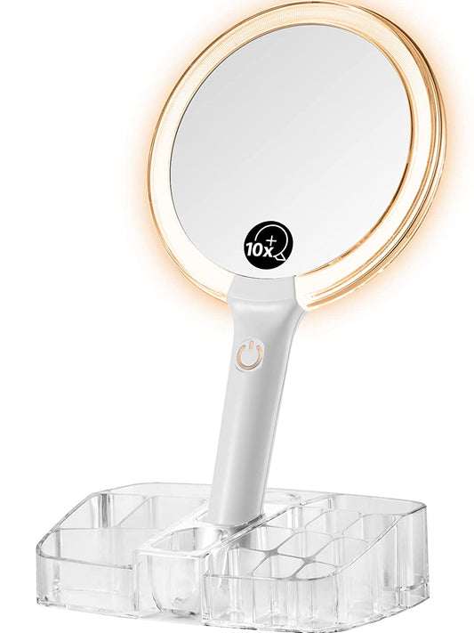 1X/10X Handheld Magnifying Mirror with Light