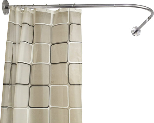 Bathtub L-Curtain Rod 35.43"-51.18" x 39.37"- 65", Silver