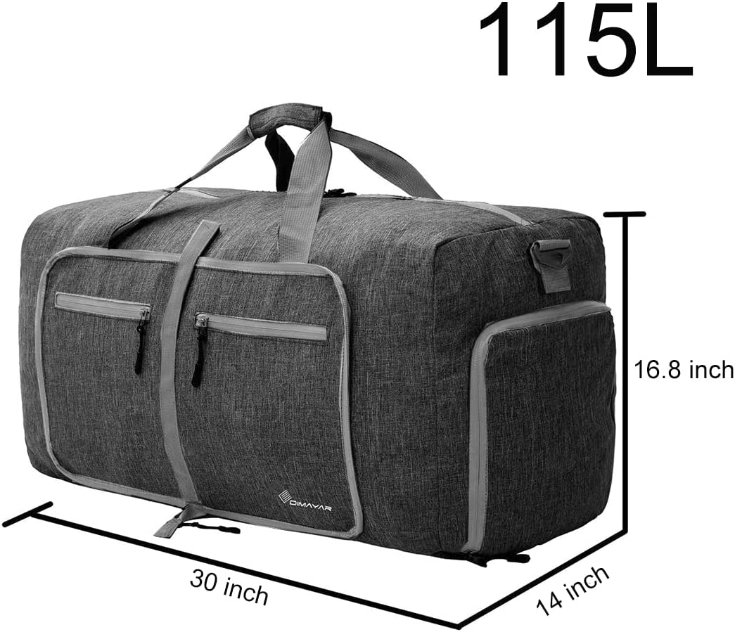 115L duffel bag, travel, color: black, 30"*14"*16.8"