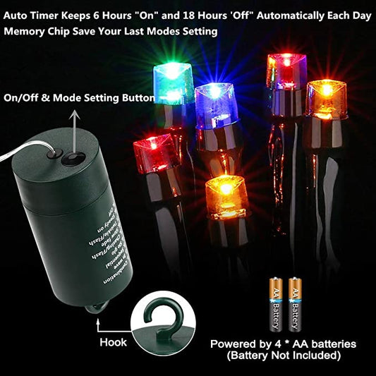 Battery Operated Christmas Lights, 200 LED Lights