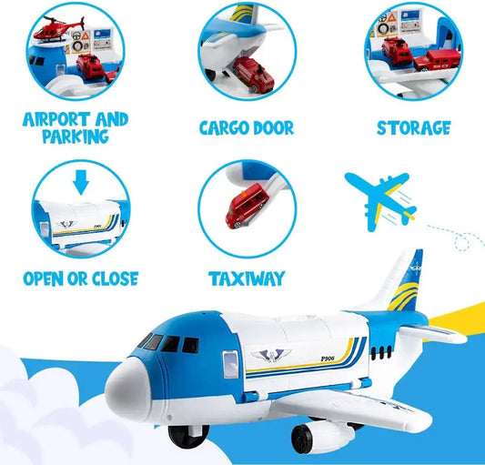 Airplane cargo toy, with mini safety vehicles (Transport Cargo)