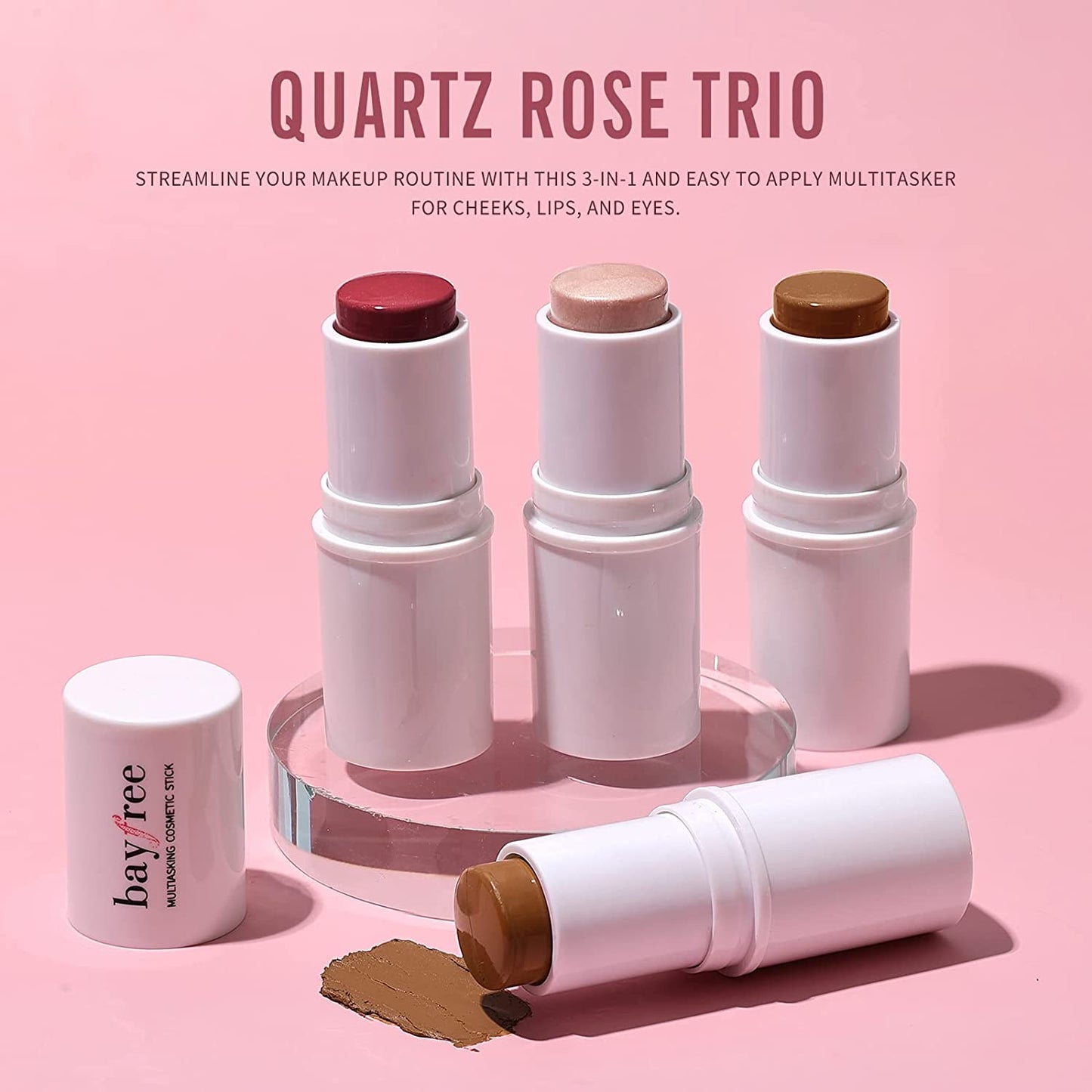 3 cream blush stick for cheeks and lips