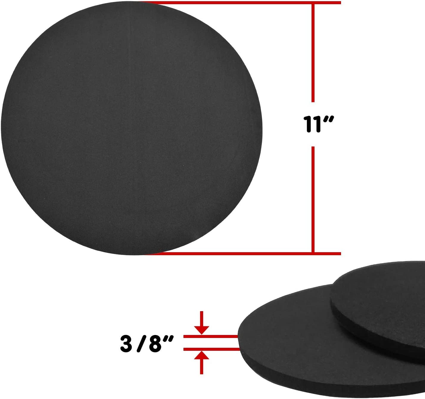 Rubber Drum Practice Pad for Any Surface, 4-Pack