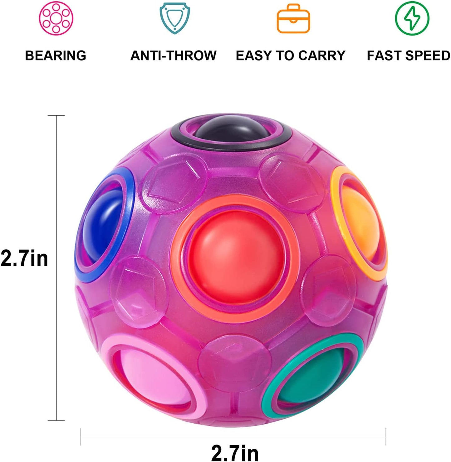 Magic Rainbow Puzzle Ball 2-Pack (Blue/Purple)