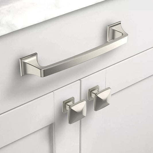 Set of 10 5 Inch Kitchen Cabinet Pulls, Brushed Satin Nickel