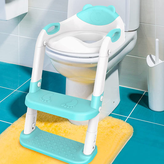 Potty Training Seat with Stool Ladder, (Blue)