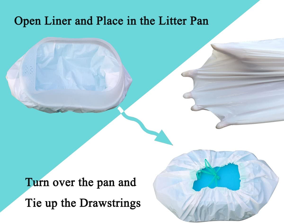 Pet Litter Box Liners, with Drawstring, 28 liners