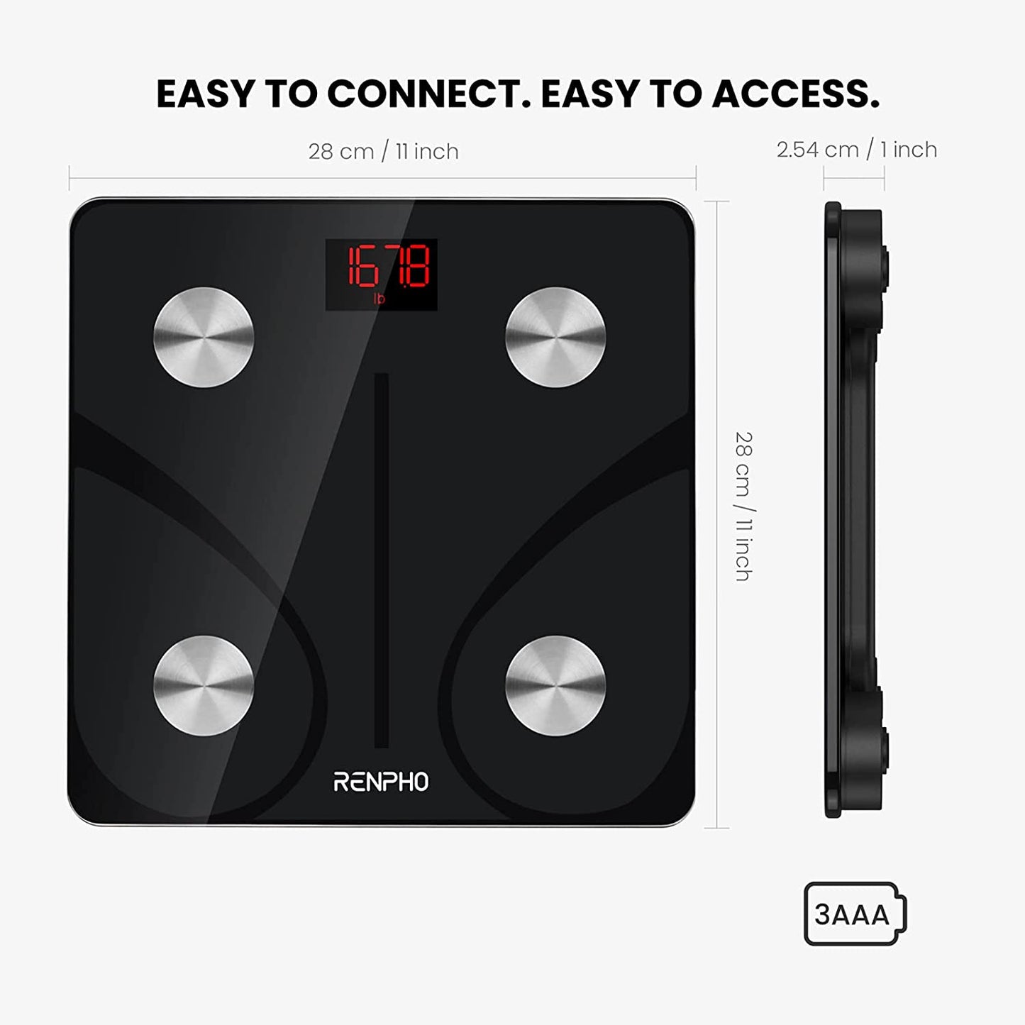 Wireless Smart BMI Scale, (Black)