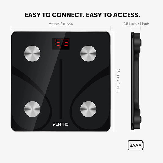 Wireless Smart BMI Scale, (Black)