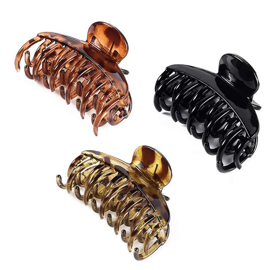 3 x 2.5 inch tortoise shell hair clips, Color C