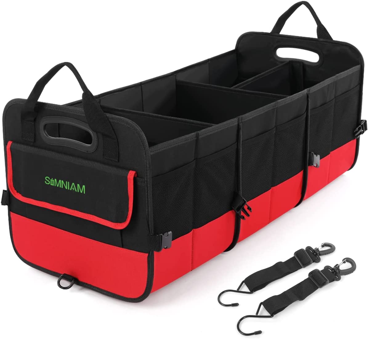 95L Large Car Trunk Organizer Foldable Non-Slip (Red)