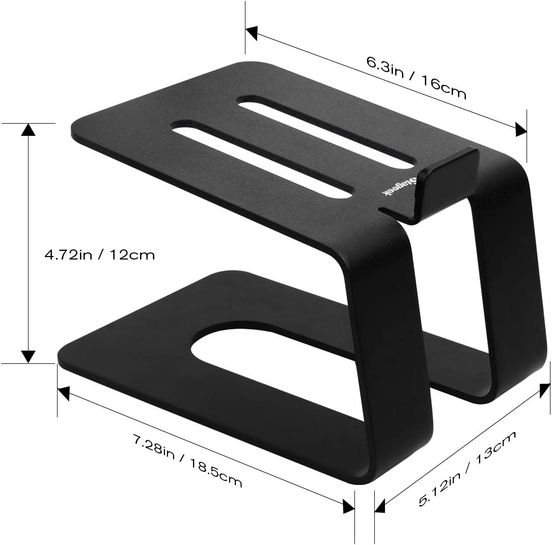 Aluminum Stands for Computer Speakers on the Desk (Color: Black)