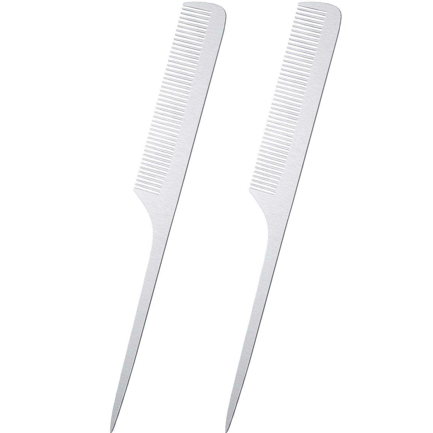 2 piece stainless steel metal combs (rat tail)