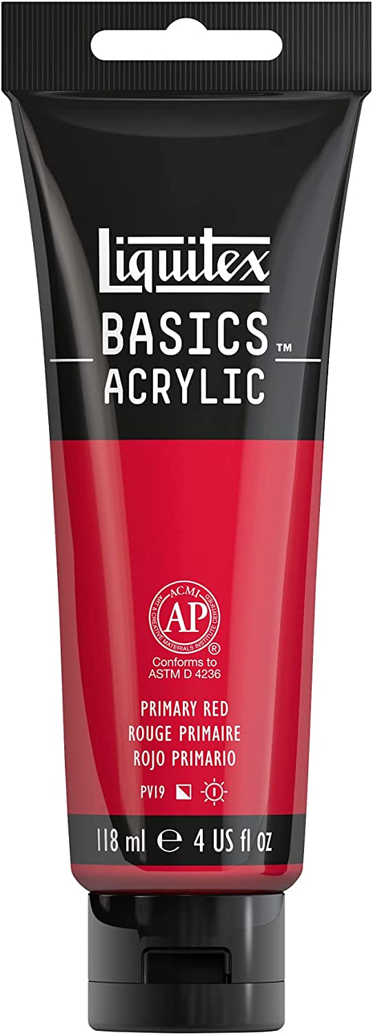 Acrylic Paint, 4oz Tube, Color: Primary Red