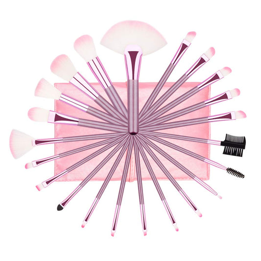 22 Piece Makeup Brush Set, Professional Pink Brushes, with Bag