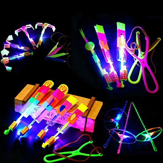 30 Pieces LED Helicopter Flying Toys, Multicolor