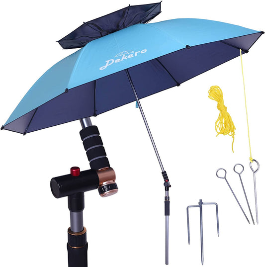 Large Windproof Beach Umbrella, Color: blue