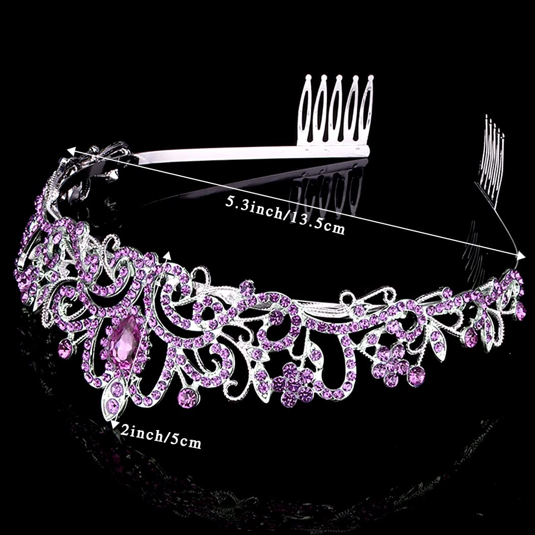 Purple Crystal Tiara, Color: 06-Purple