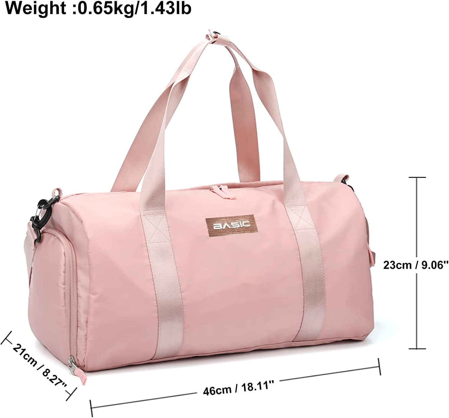 Women's bag with shoe compartment, (pink).