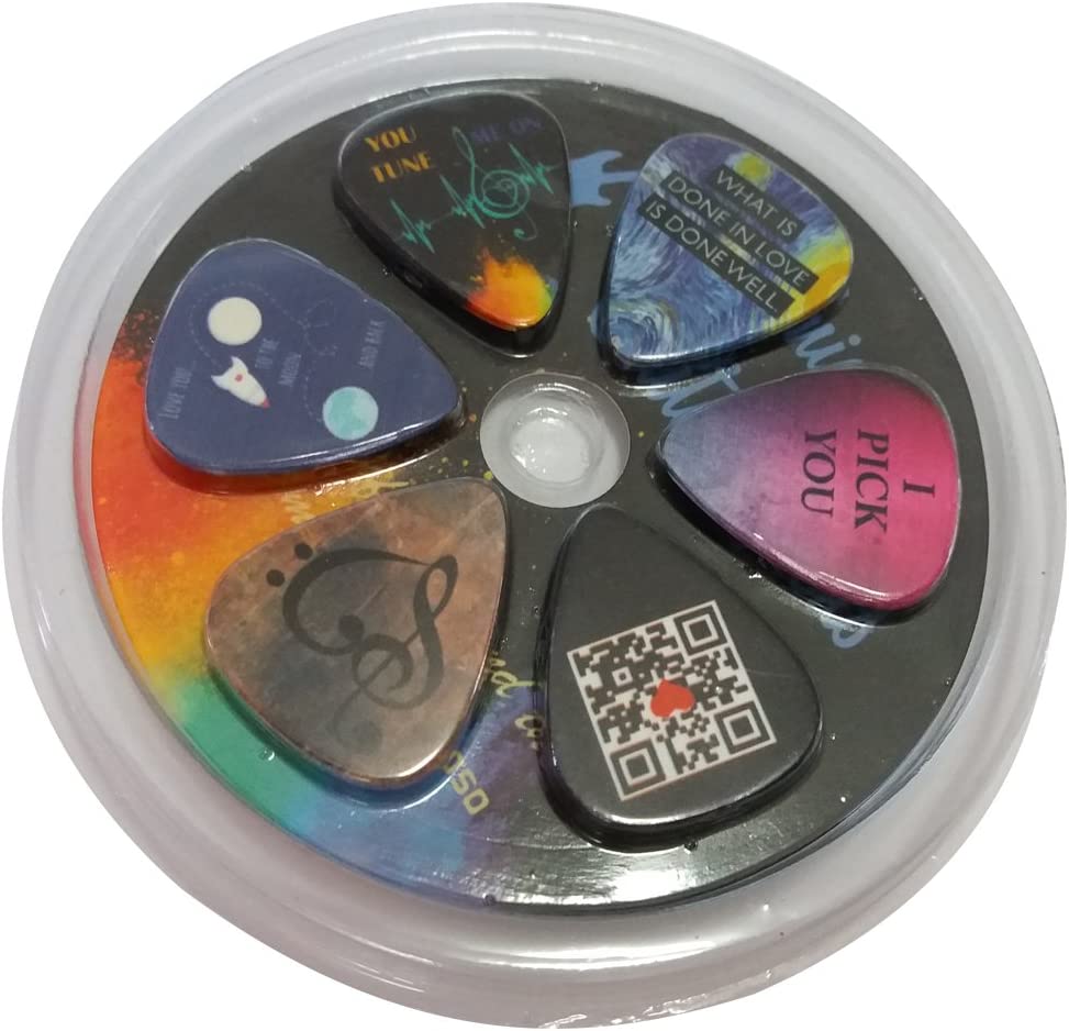 guitar picks with different designs (pack of 12)