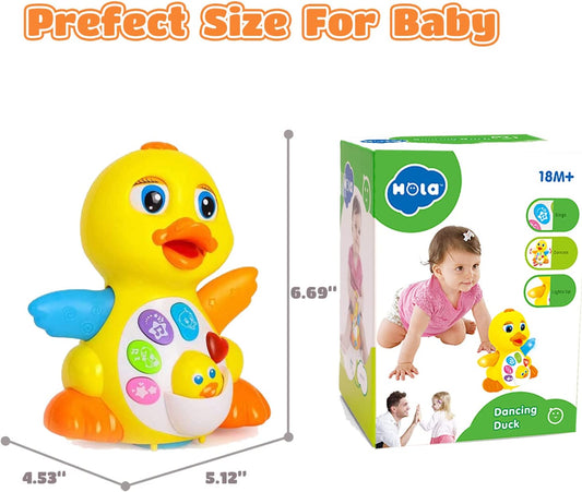 Dancing duck educational toy with music and lighting for babies