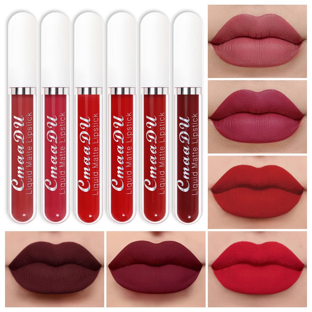 6 Pcs Long Lasting Matte Liquid Lipstick, A-Set 07