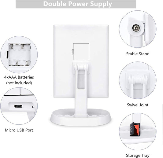 Vanity Mirror, 1X/2X/3X Magnification, 21 LED Lights, (White)