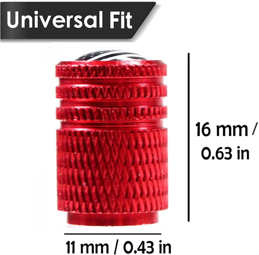 Pack of 12 Tire Valve Caps (Barrel Shape Red/American Flag)