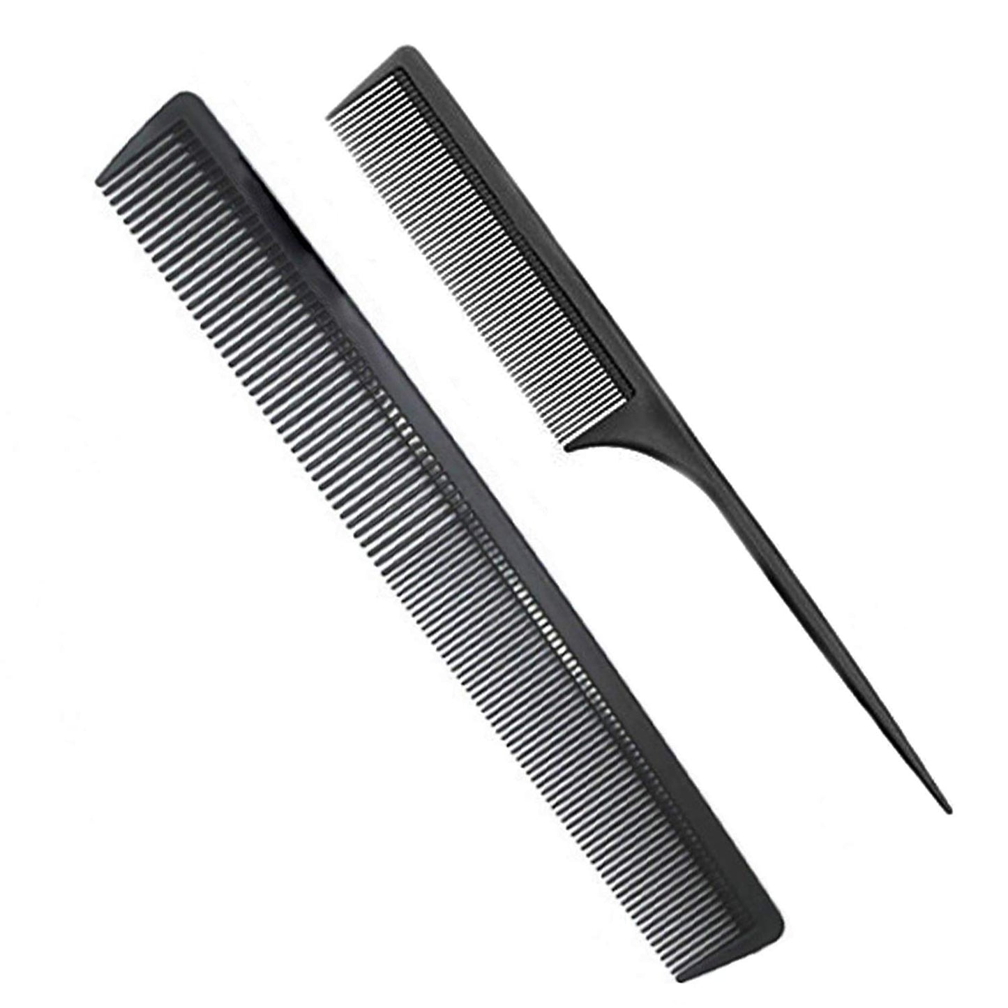 2 pack thin tooth combs for hair detangling - (Black 8)