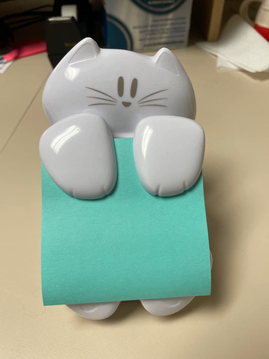 Cat Pop-up Note Dispenser, 3 x 3 Inches, color: white