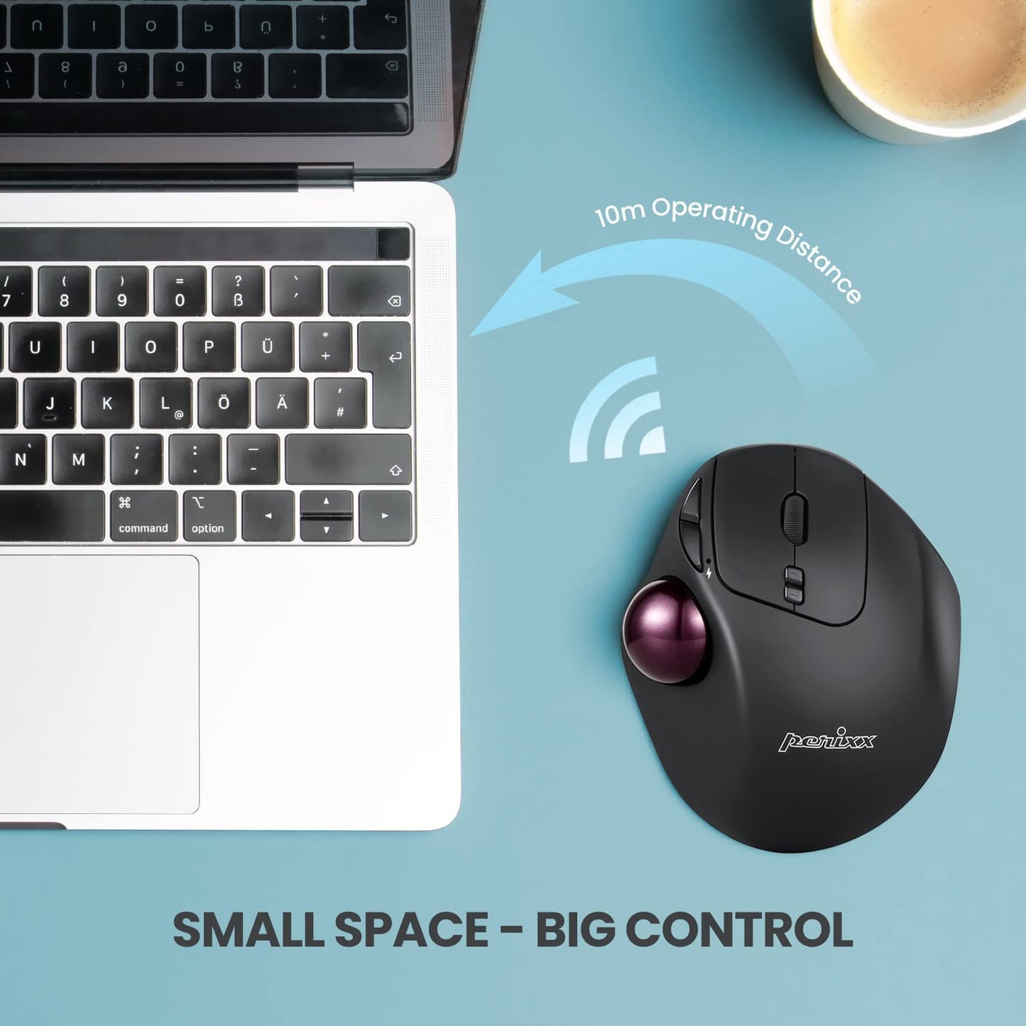 Wireless Trackball Mouse, 5 Buttons, 2 DPI Level, Black