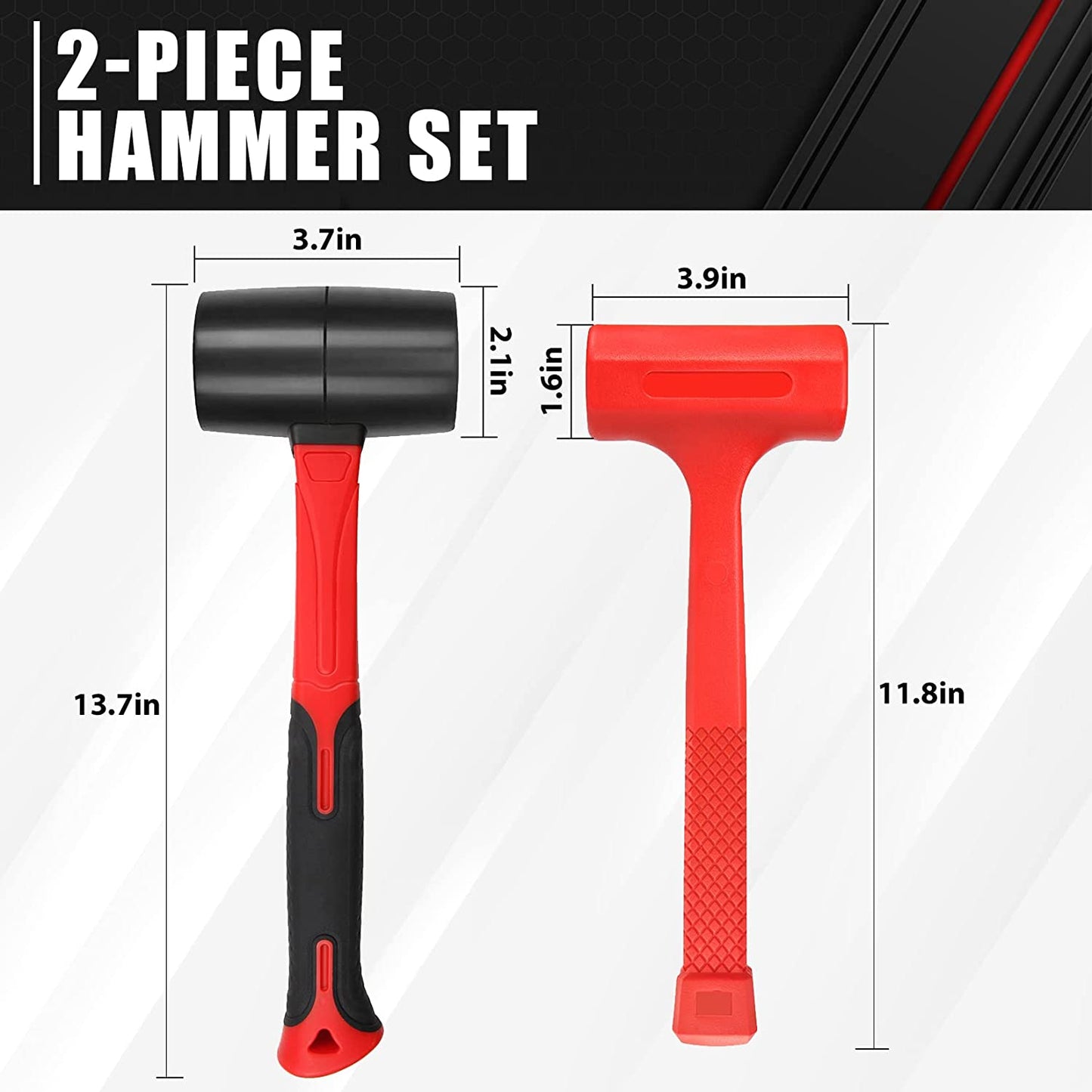 rubber hammer, red, 1 lb